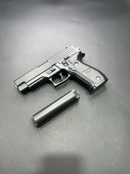 Топовий металевий пістолет SS Р226 Pro з глушником (іграшка)