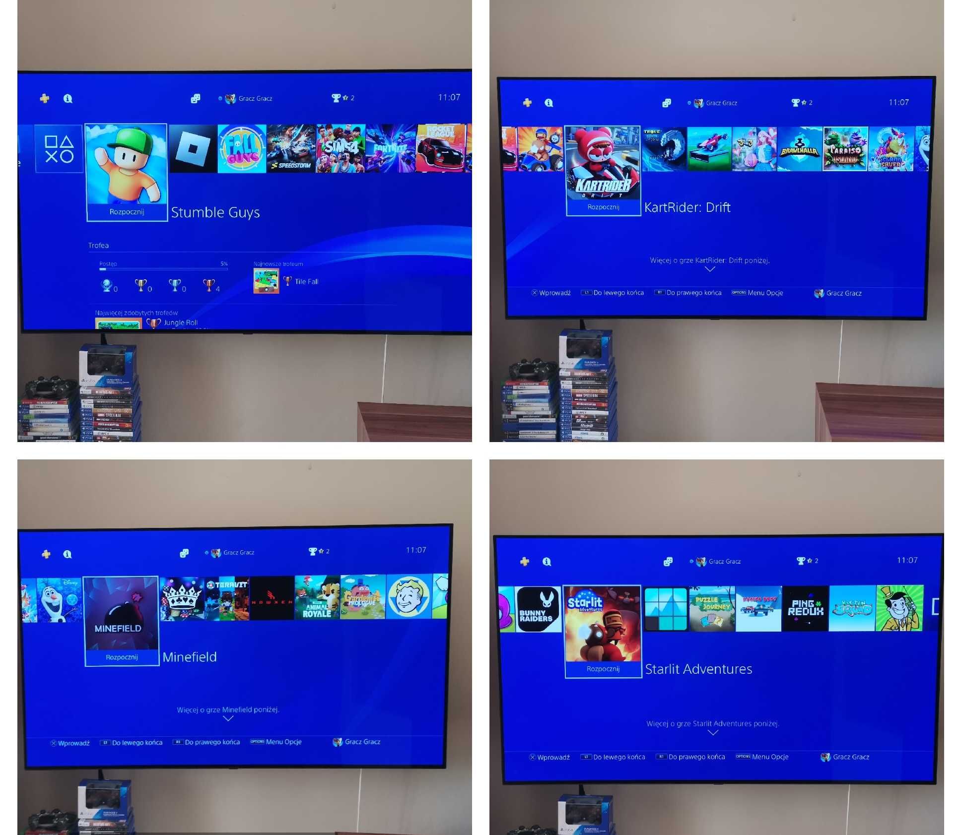 Konsola PS4+Gry. Stumble Guys,Roblox. Zamienię lub sprzedam