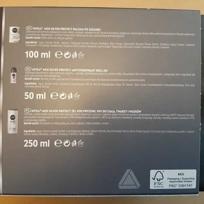 Zestaw kosmetyków Nivea Men Silver kosmetyczka dla mężczyzny chłopaka