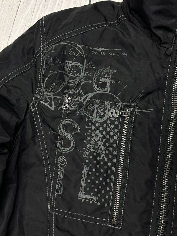 Desigual Designerska Ocieplana Kurtka Męska Podwójnie Zapinana Logo r.