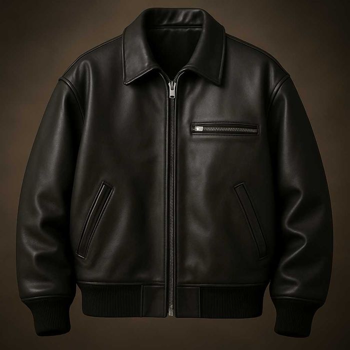 Kurtka skórzana męska bomberka lata 90