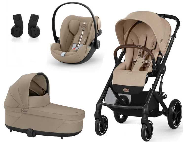 Cybex Balios S Lux 2.0 Wózek 2w1 Almond Beige BLK + Fotelik 0-13 kg