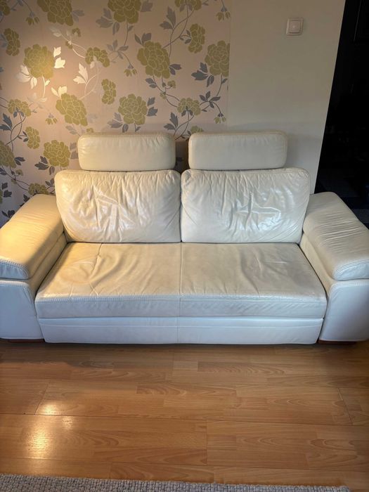 Sofa SKÓRZANA Rozkładana