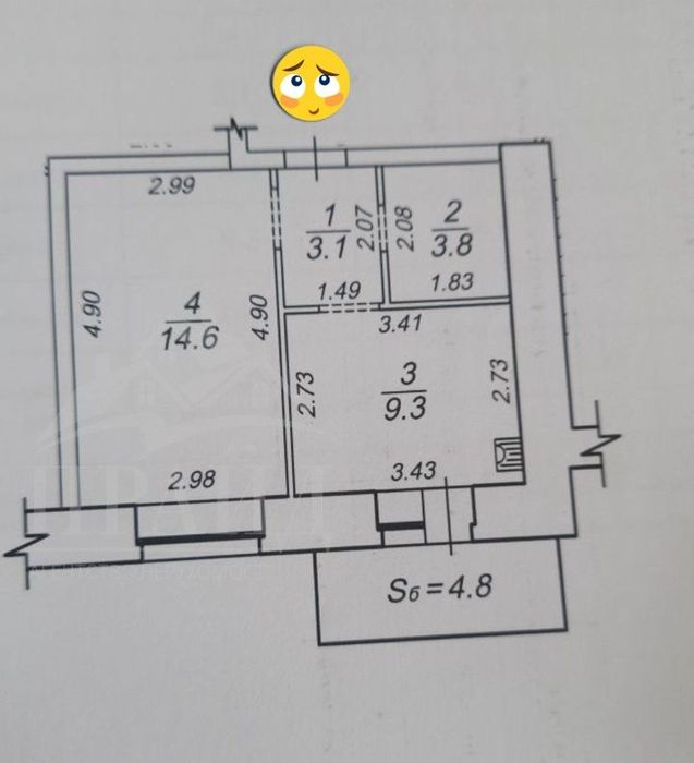 Продам 1 кімнатну квартиру в новобудові