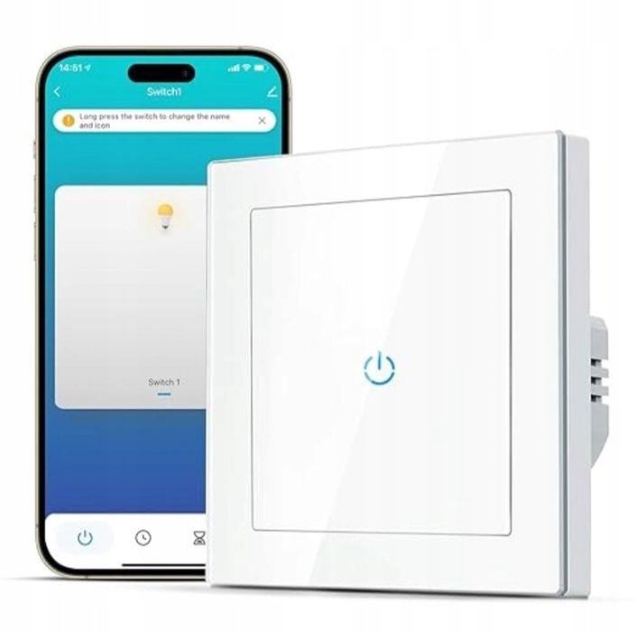 Dotykowy włącznik światła WI-FI CURRYSMARTER ze szkła hartowanego BIAŁ