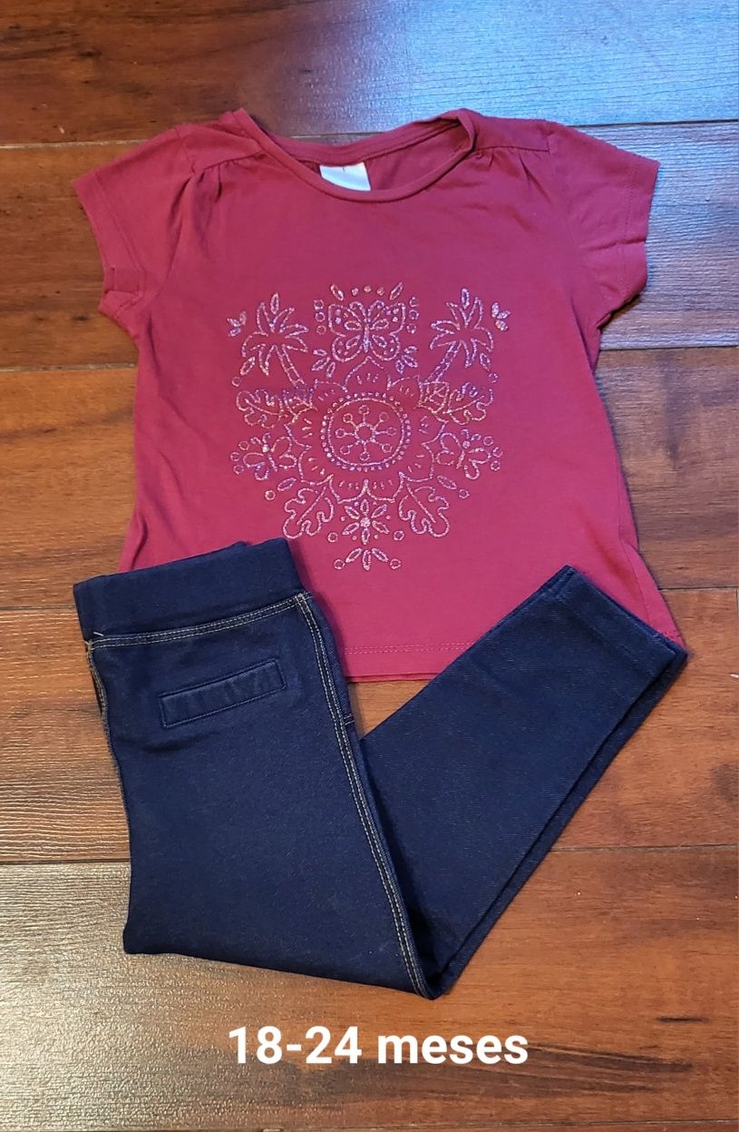 Conjunto calça/t-shirt tam.24