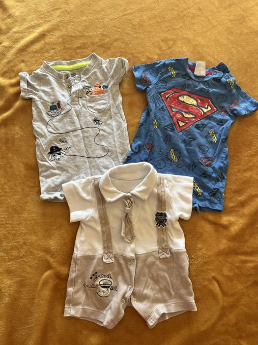 Rampers 62 rampersy 3 sztuki paka paczka body dla chłopca chłopiec