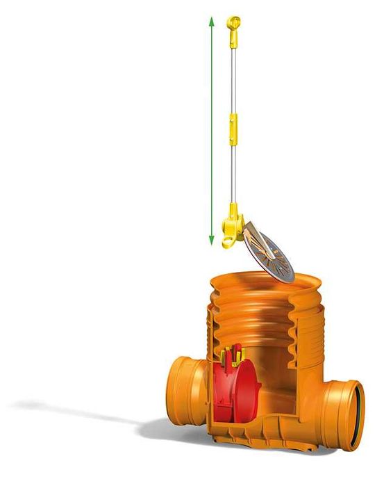 Kineta przelotowa fi 160 z zasuwą burzową.