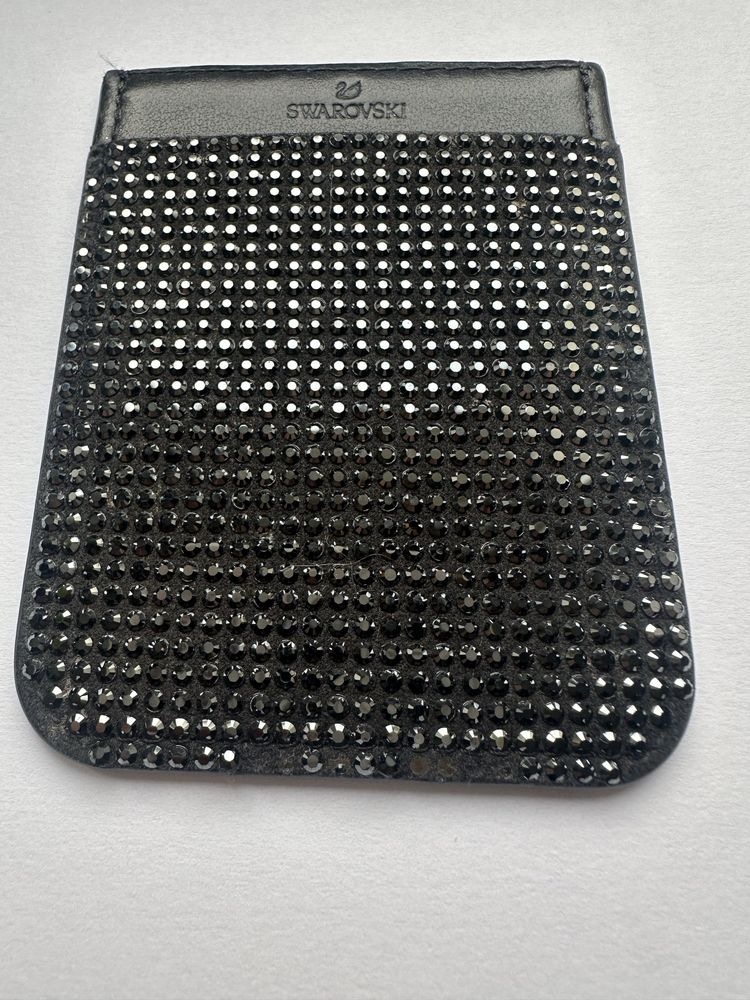 Swarovski case na karty do telefonu czarny cardholder do telefonu
