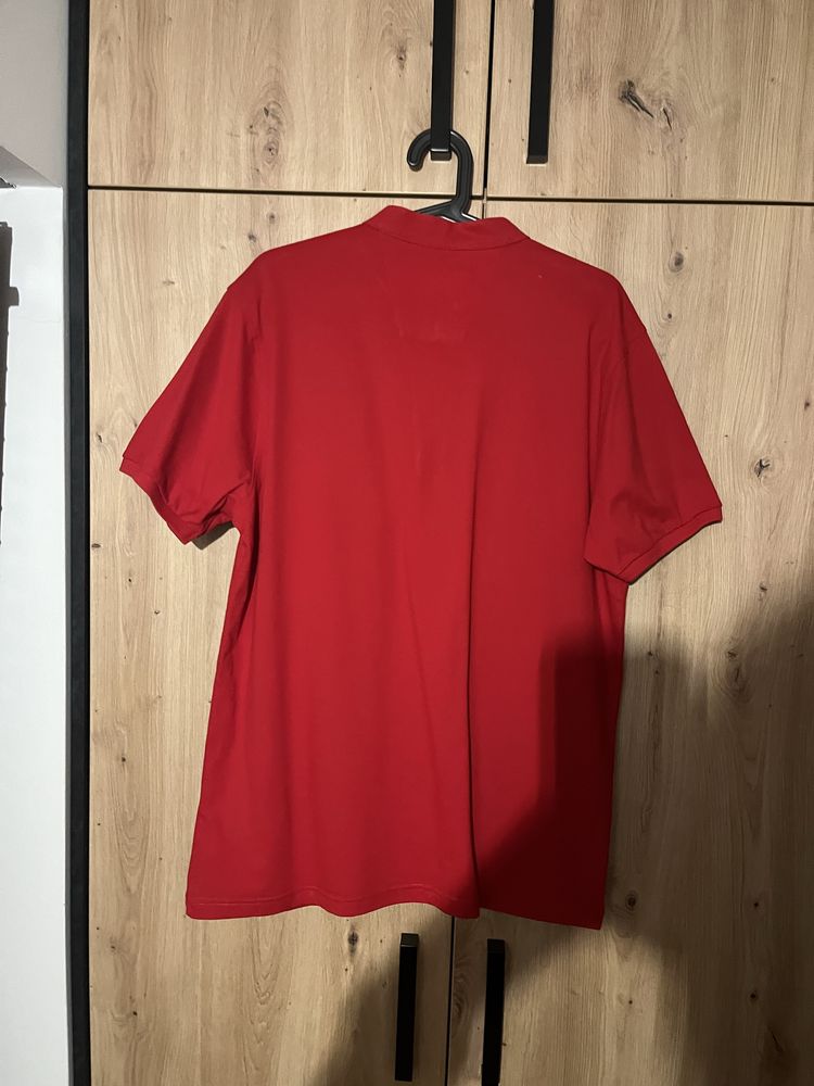 T-shirt męski ze stójką czerwony