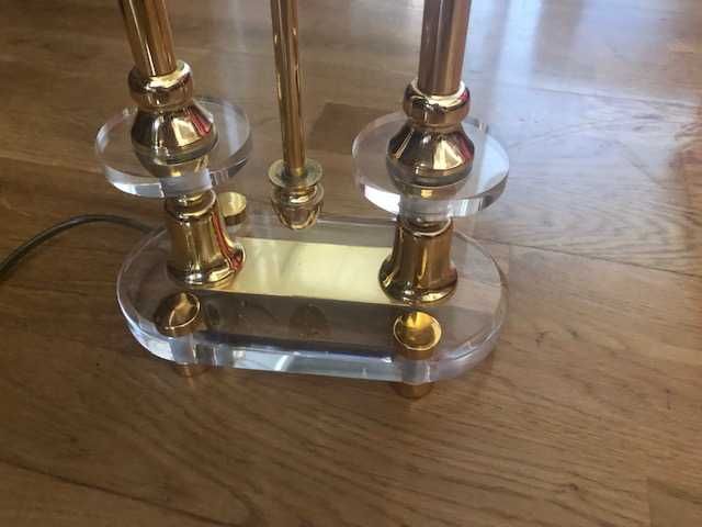 Lindíssimo candeeiro de mesa em cristal e bronze