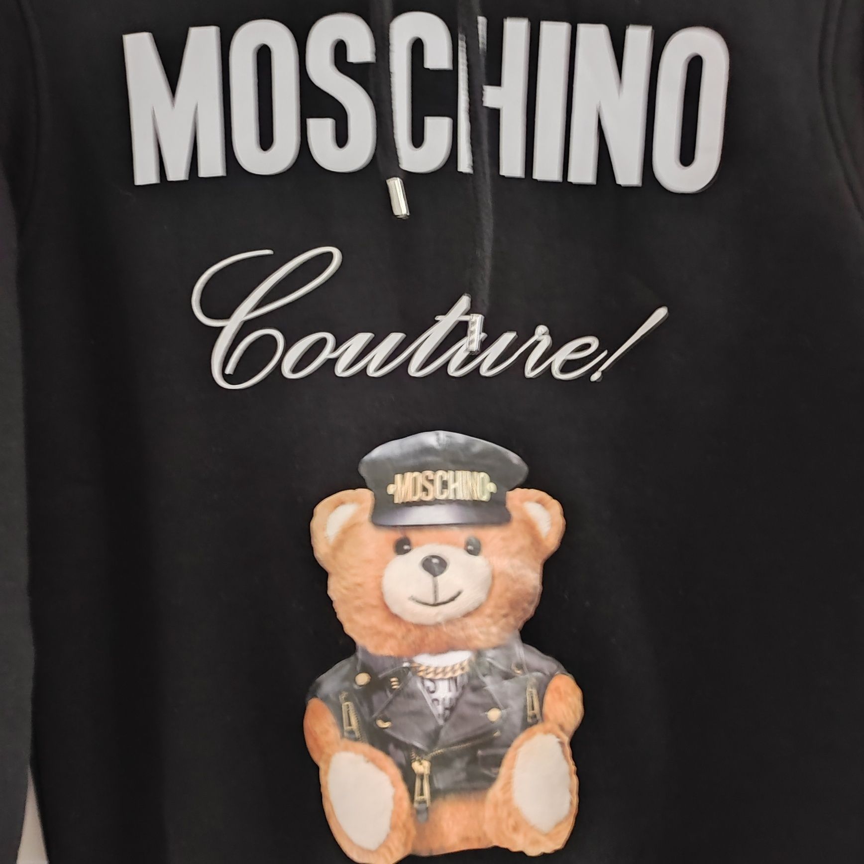Moschino super bluza z kapturem czarna S/M