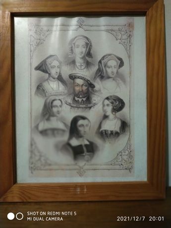Quadro de Henrique VIII com as suas mulheres.