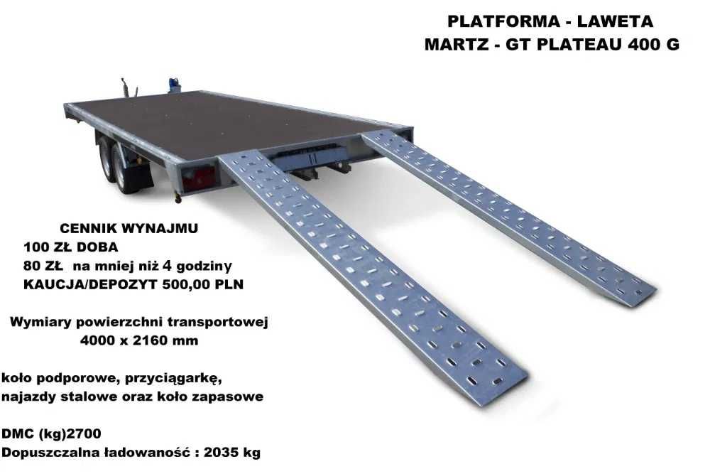 Wypożyczalnia, Wynajem Przyczep, Lawet, Platform  Dłużyca  Sprzedaż !!