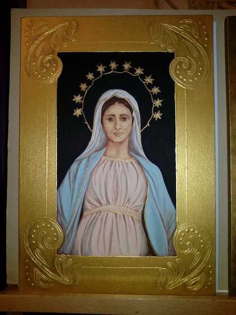 Matka Boża z Tihaljiny z Medjugorie -pamiątka komunia chrzest 20x30cm