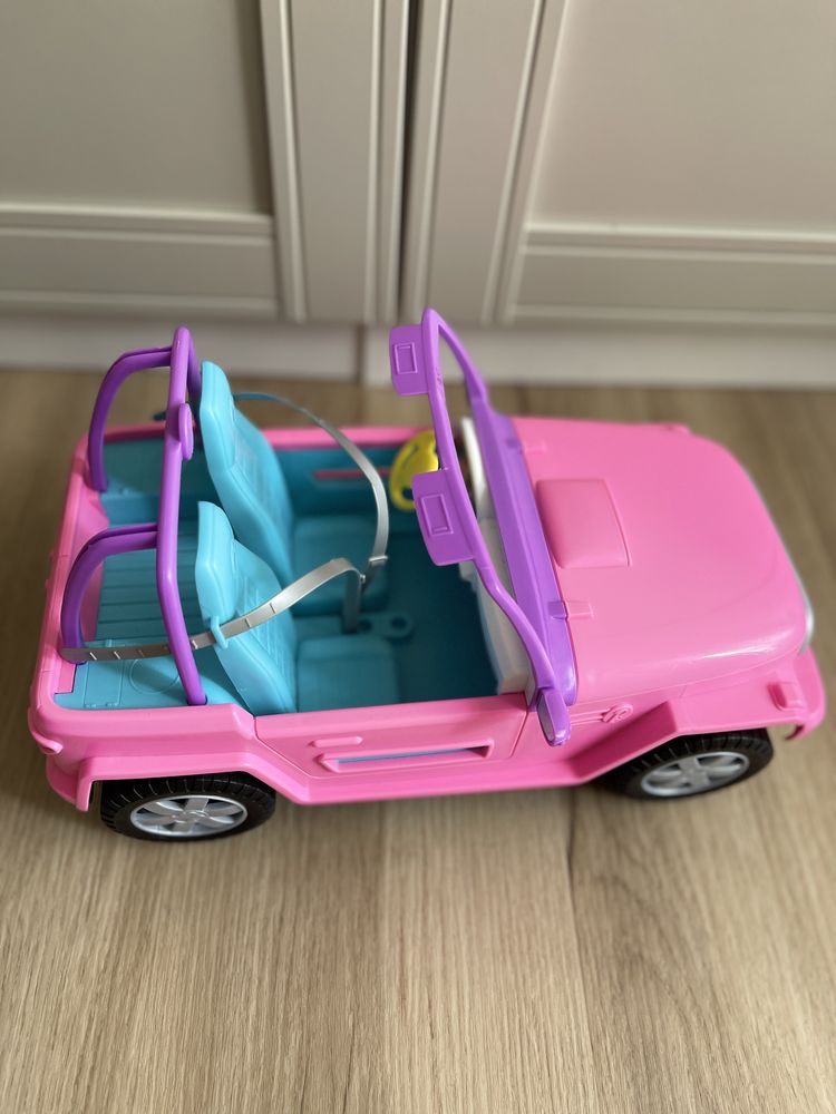 Carro da boneca Barbie, novo, cor-de-rosa, jeep, descapotável, Mattel,