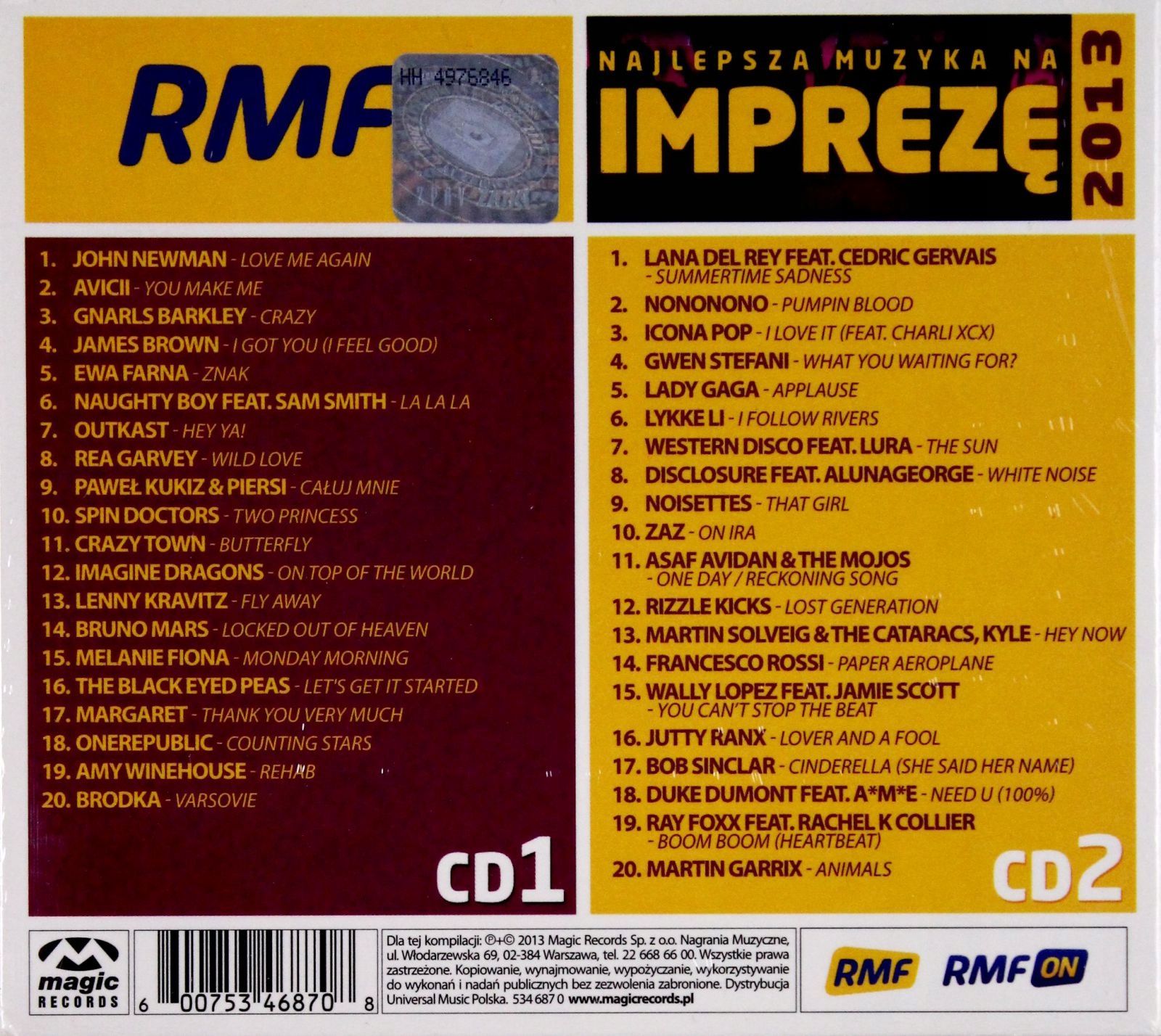 Cd Rmf Fm Najlepsza Muzyka Na Imprezę 2013
