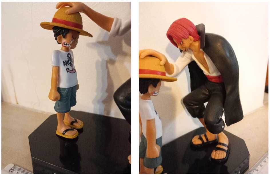 Figura de One piece do Shanks e do Luffy