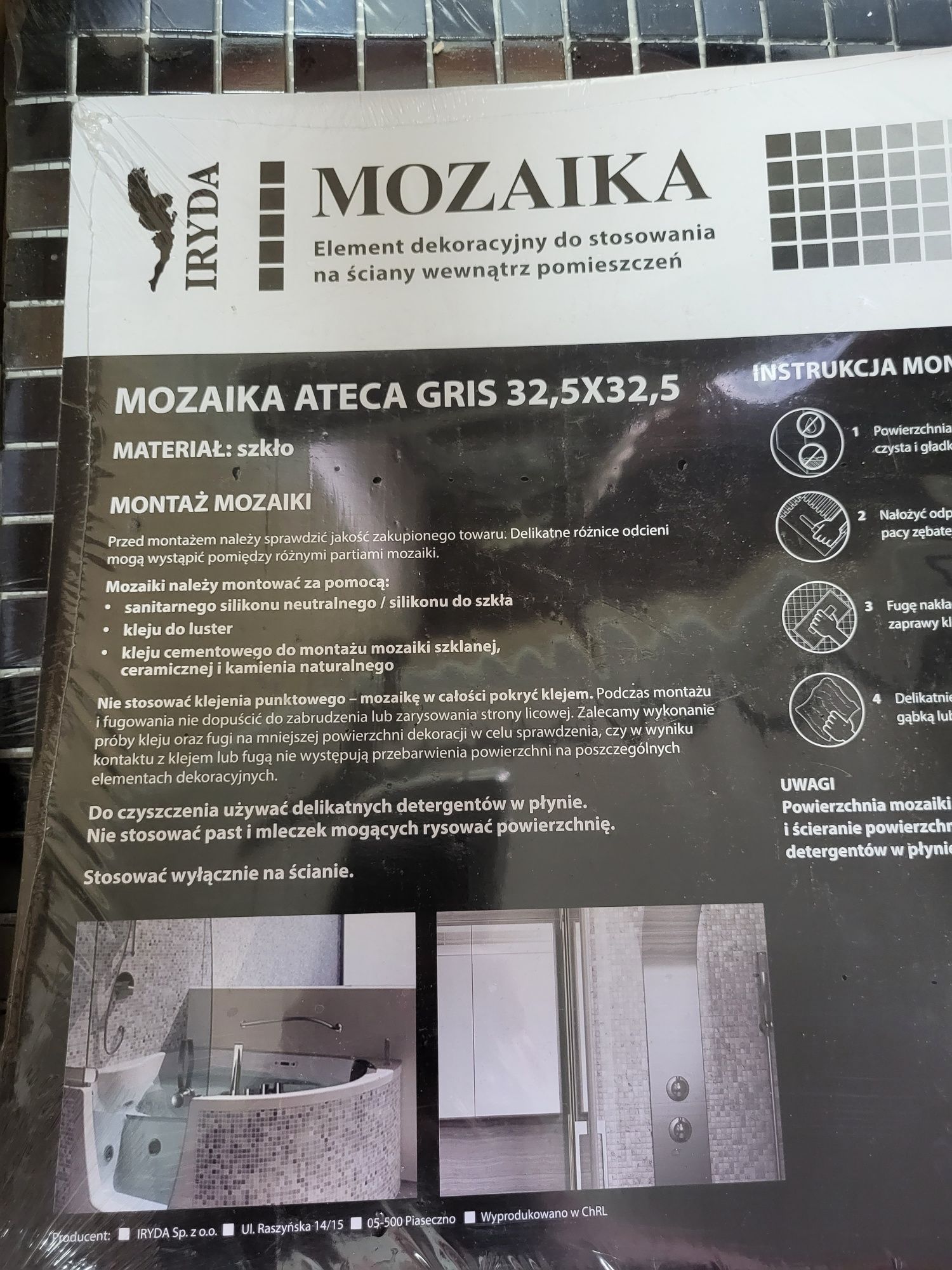 Mozaika szklana ateca gris 32,5x32,5