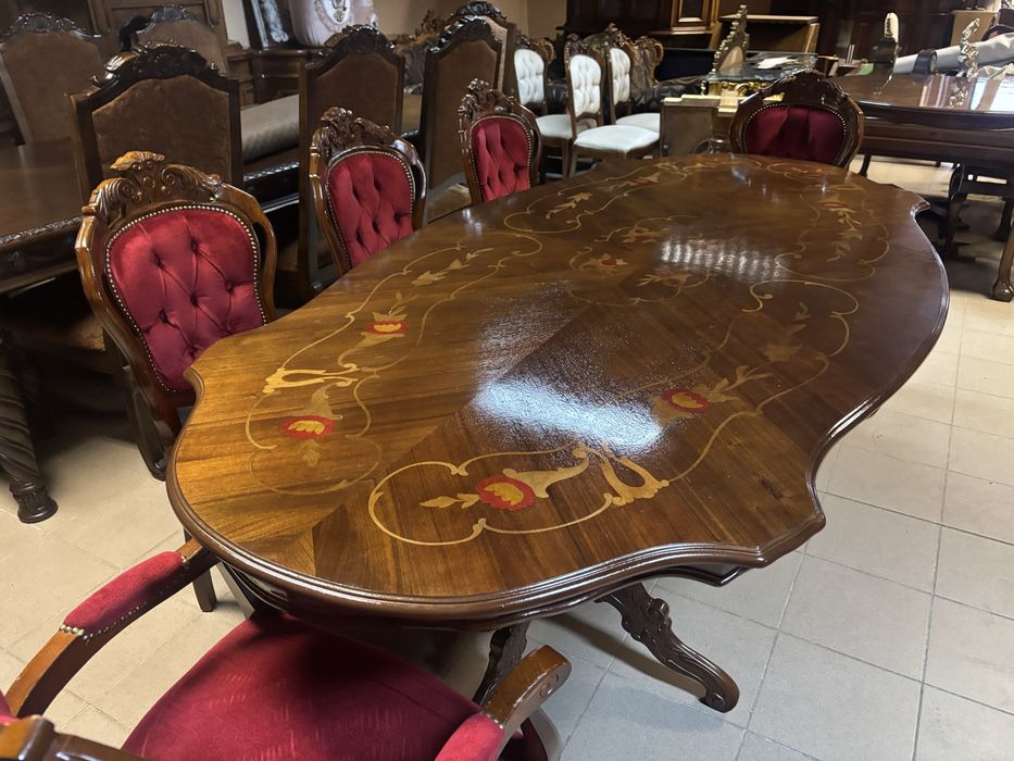 Zestaw włoski stylowy stół na 10 osób 8 krzeseł meble stylowe italy