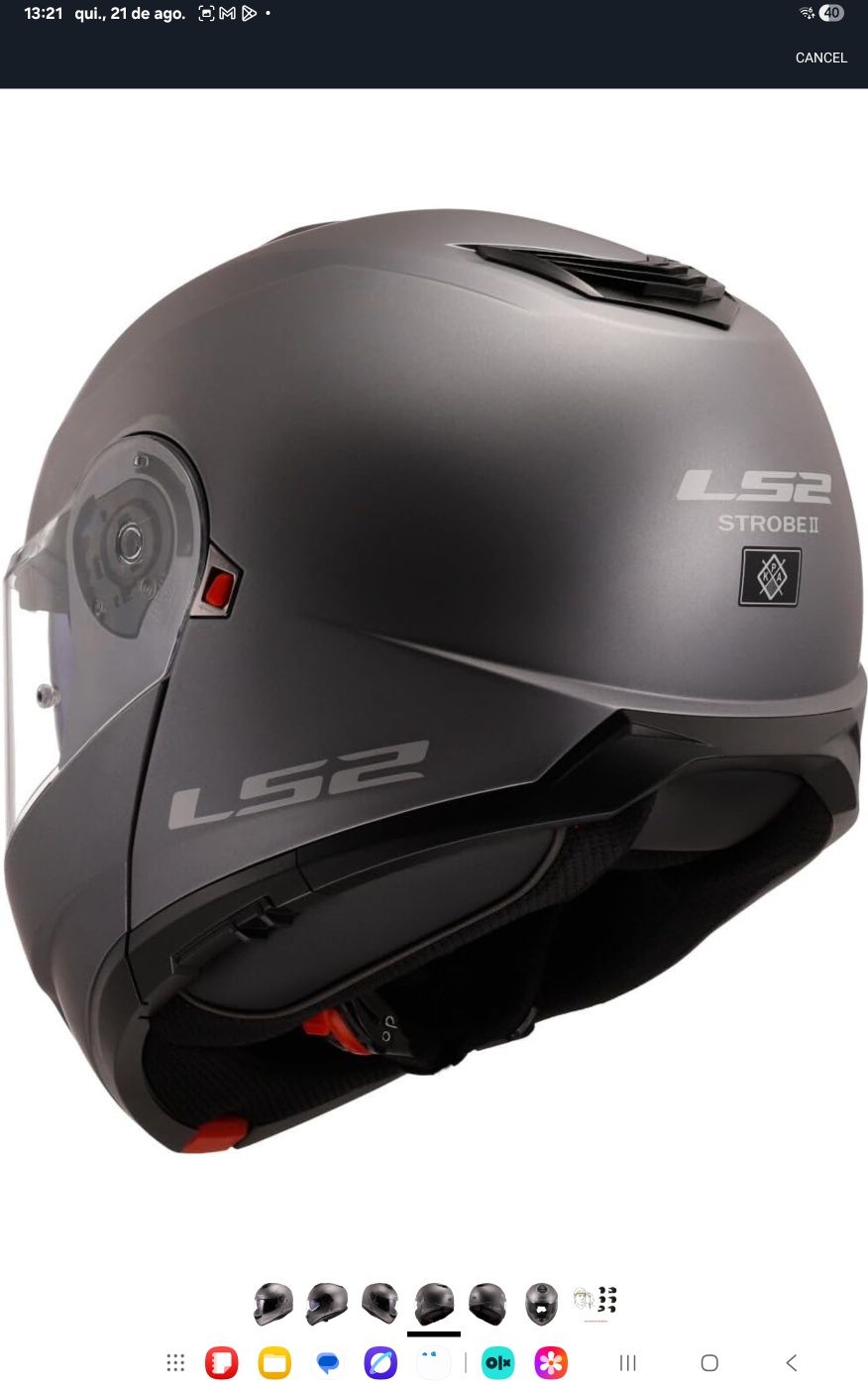 LS2 STROBE II  Modular para Motocicleta em Titânio Fosco L