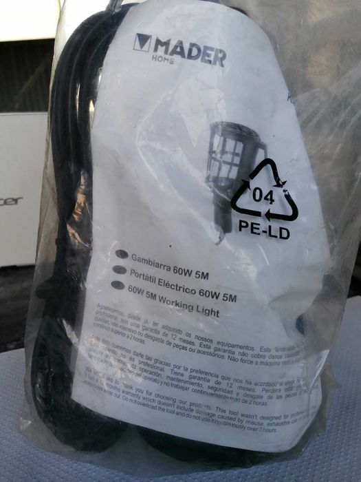 Lâmpada portátil Mader 60w 5m