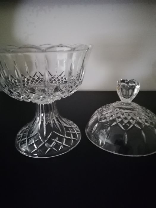 Conjunto de copos, bomboneira e 2 taças cristal D Arques