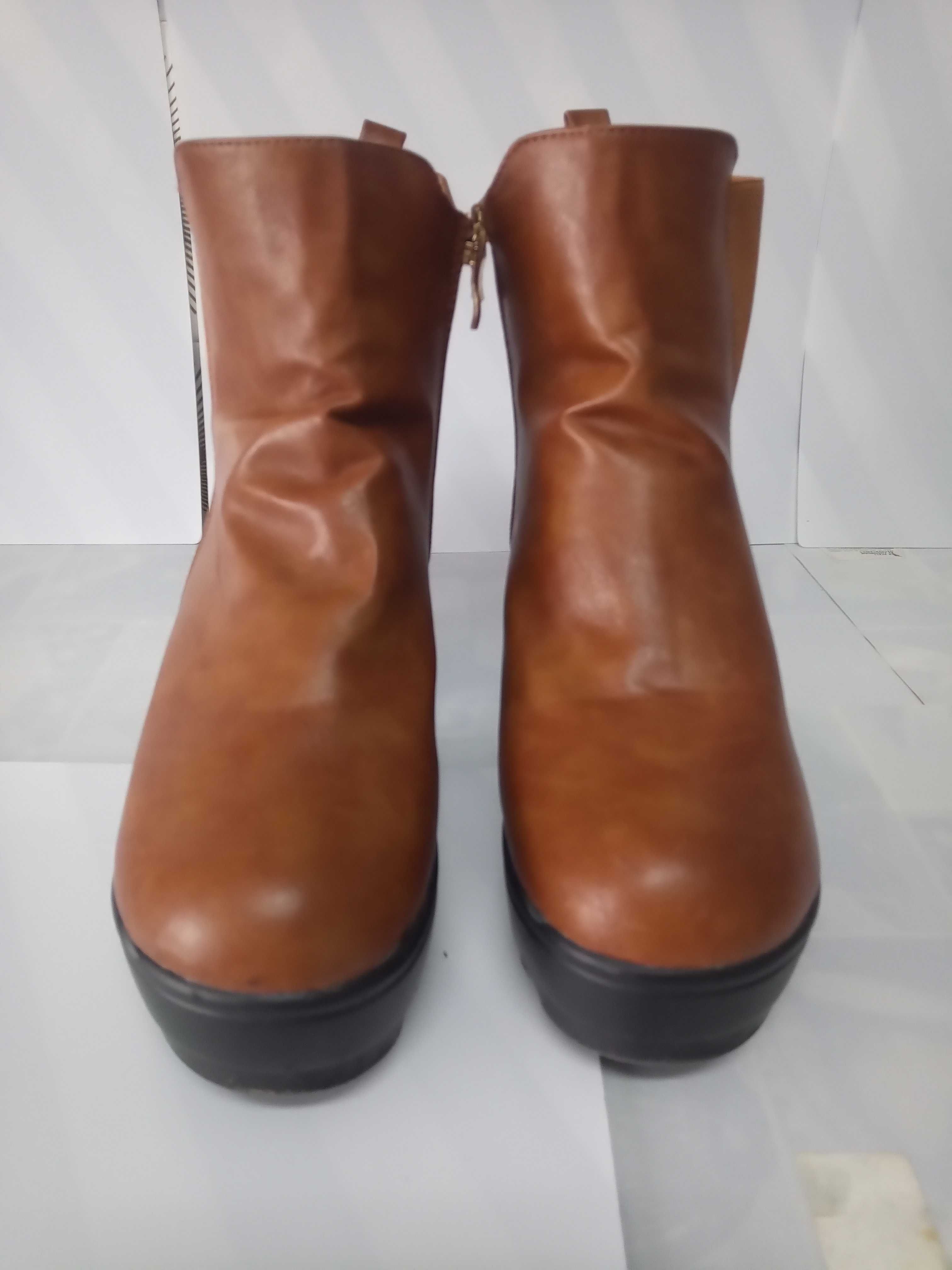 Botas|botim Senhora salto|plataforma NOVAS | Castanho | 39