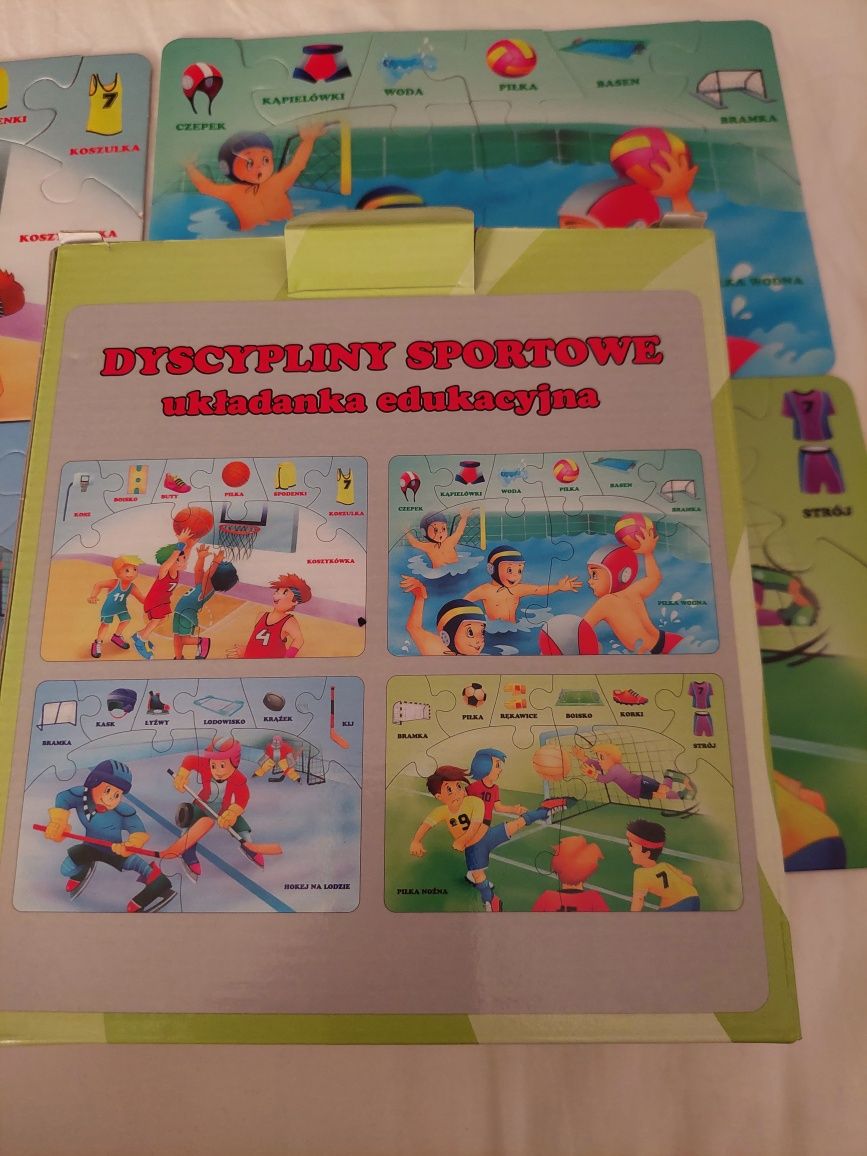 Dyscypliny sportowe układanka edukacyjna puzzle 4 szt