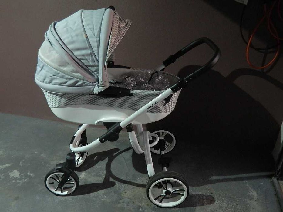 wózek Holland Bebetto 2w1 szary grafit cały komplet gondola spacerówka