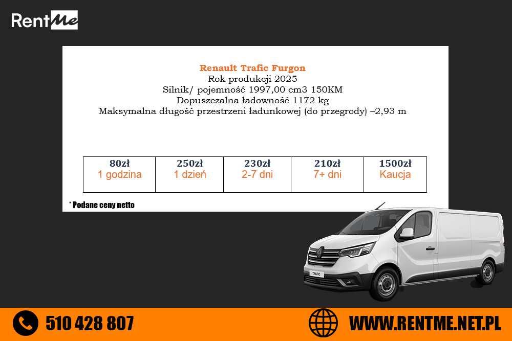 Wynajem busów towarowych Renault Master Trafic Ford Transit Custom