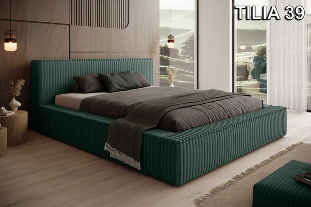 Łóżko małżeńskie sypialniane COCO 160x200 GRUBY SZTRUKS BOHO PREMIUM