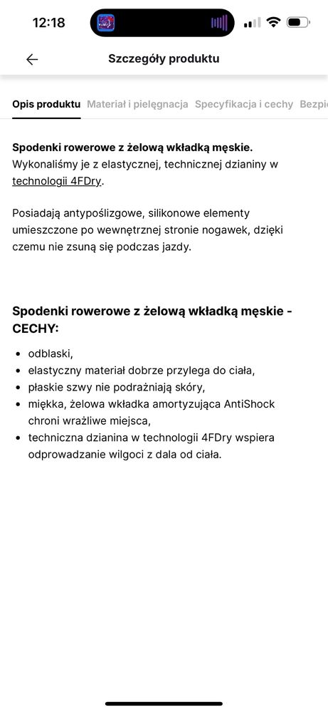 Spodenki rowerowe 4f z wkładką