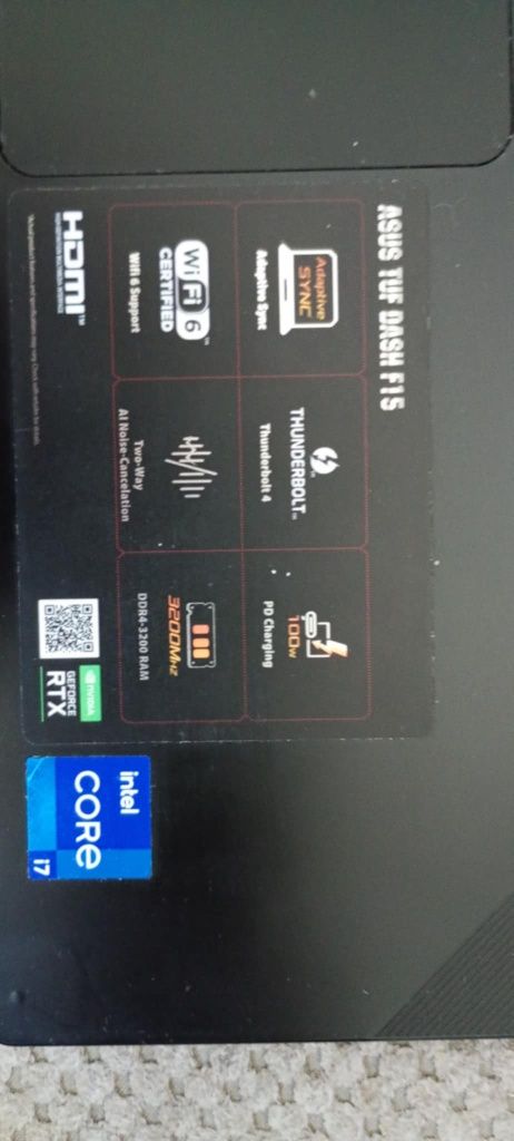 ASUS tuf dush f15 FX516pm (uszkodzony)