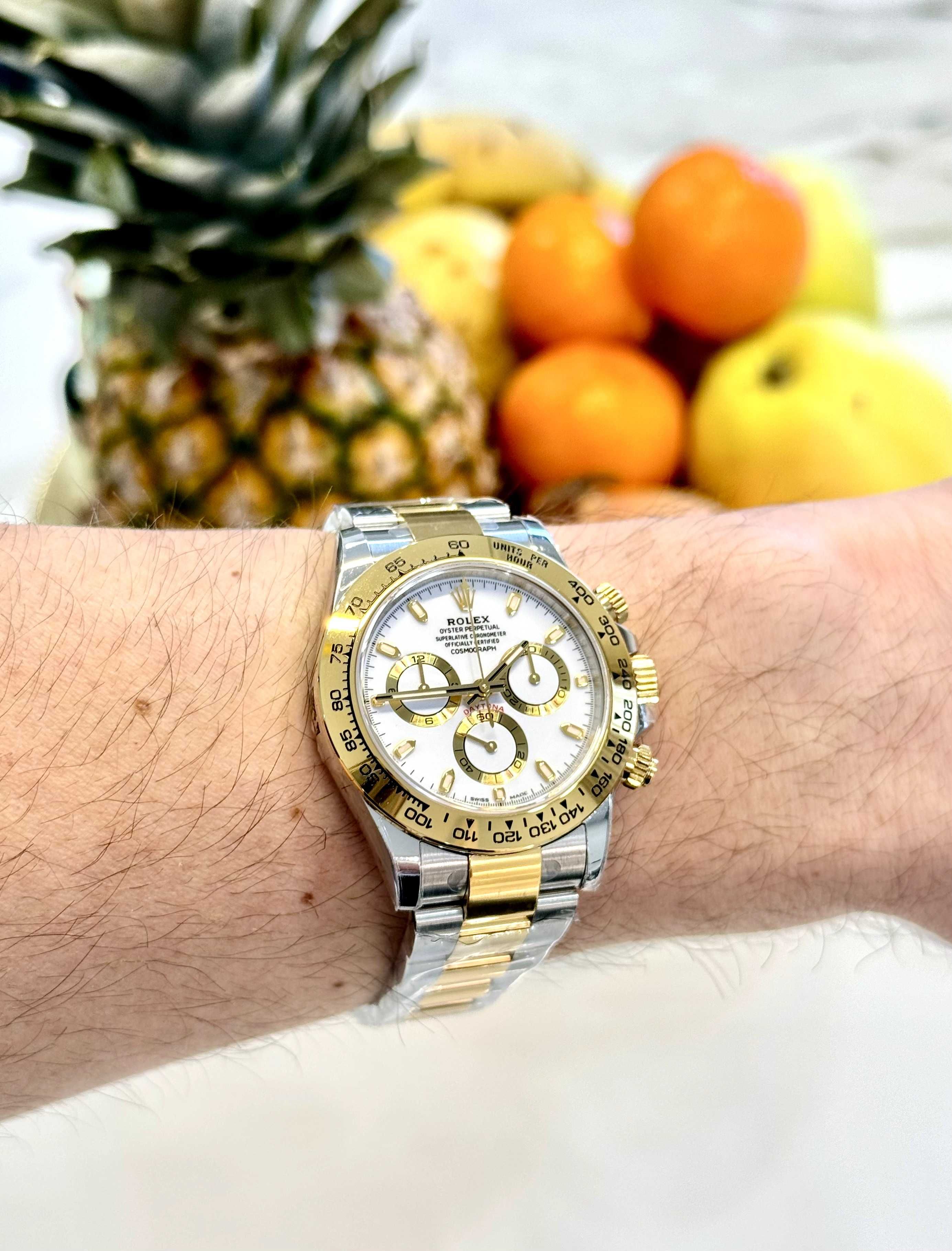 Rolex Daytona сріблясто-золотий / білий