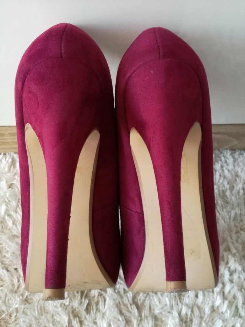 Śliczne bordowe szpilki, czółenka Dorothy Perkins, rozmiar 38