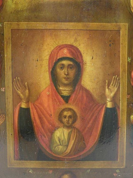 Икона Богородицы Курская Коренная 19 век Знамение