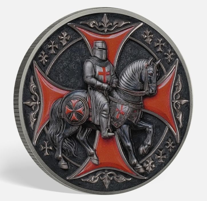 Moeda dos templarios da cruz vermelha