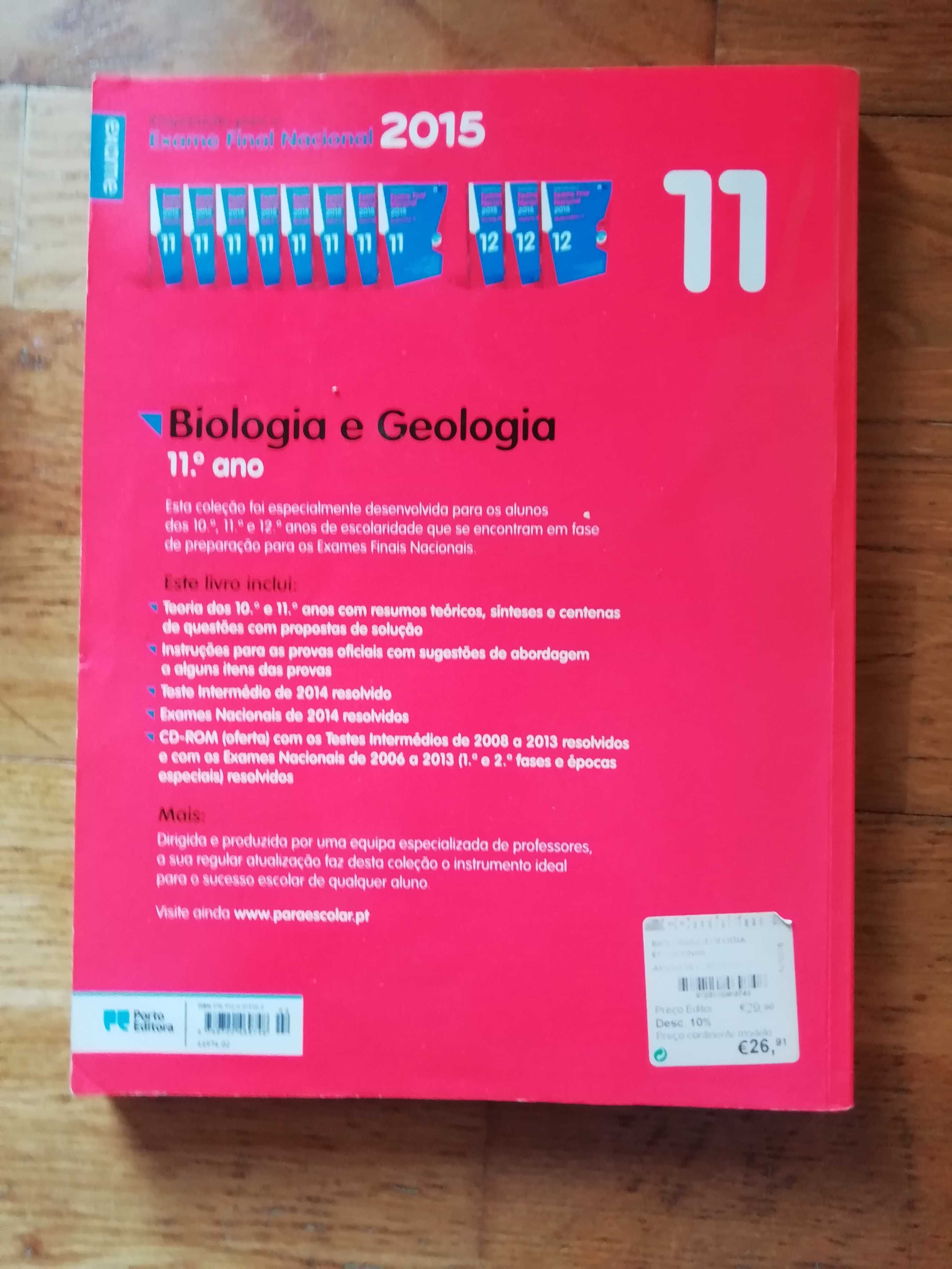 livro exame final nacional 11 ano de Biologia e geologia com cd rom