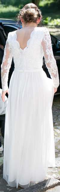 Piękna, biała suknia ślubna 36
