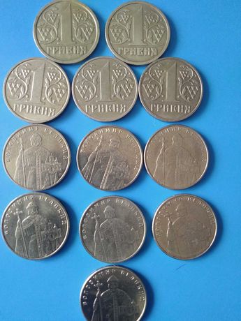 Набор монет для альбома "10 Фактов о гривне"(см. описание )