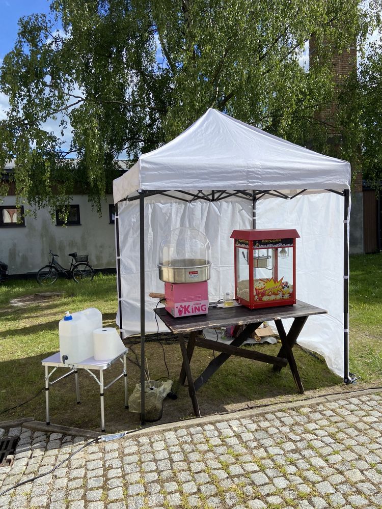 Wata cukrowa/popcorn/malowanie twarzy/tatuaże natryskowe/warkoczyki