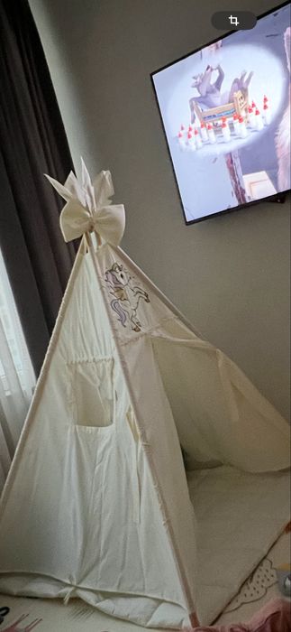 Детская палатка. Вигвам. Нейтральный цвет. Подойдет мальчику и девочке