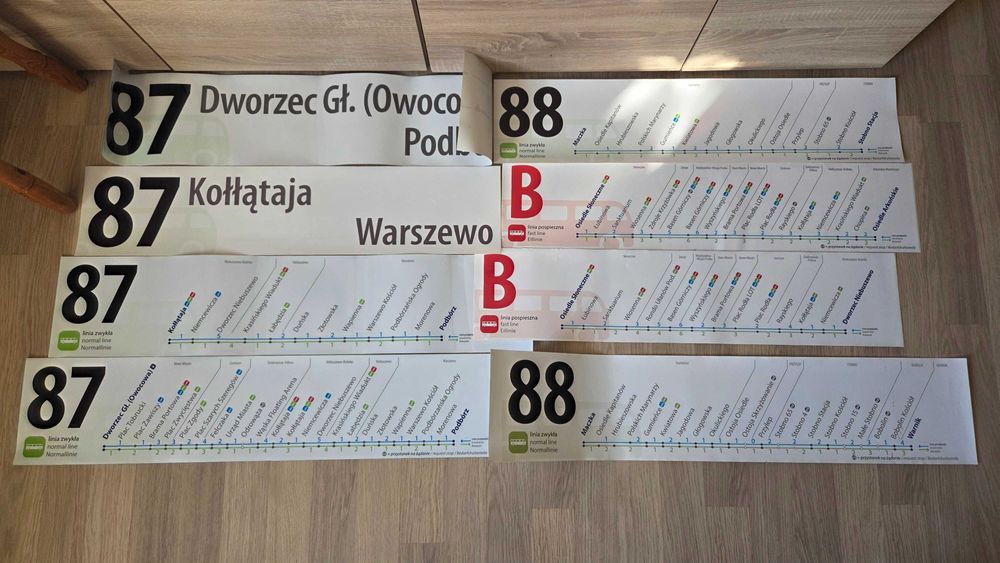 Naklejki szczecińskich linii autobusowych