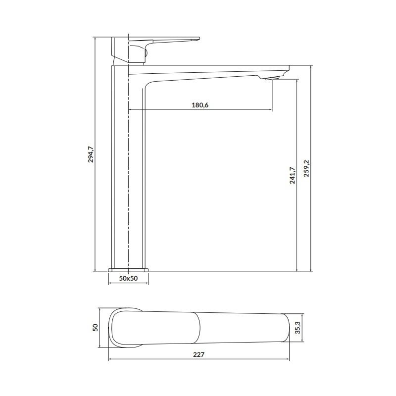 Cersanit Larga Bateria umywalkowa wysoka czarny mat S951-391