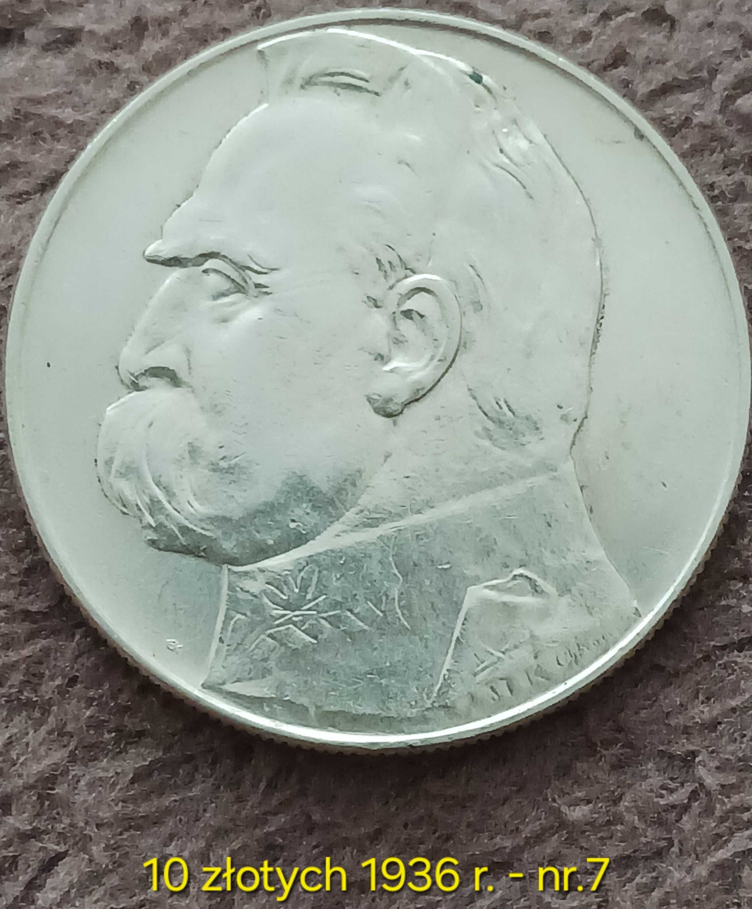 10 zł J. Piłsudski 1936 r. - nr. 7 - Pięknie zachowane - oryginał
