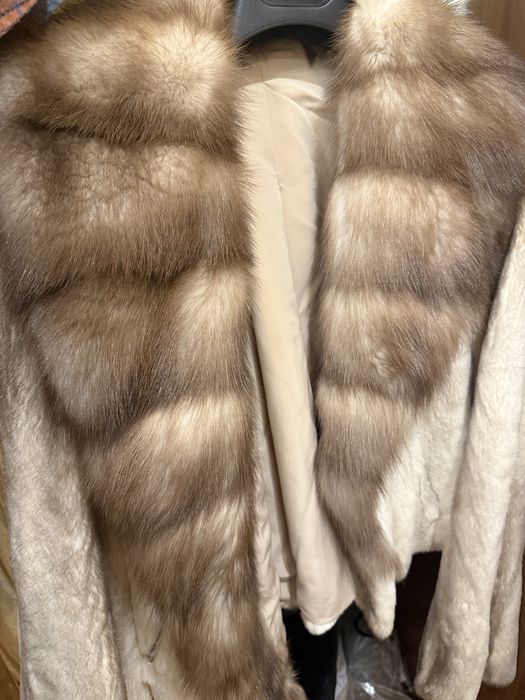 Шуба норка з соболем натуральна