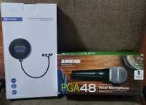 Mikrofon dynamiczny Shure pga48 + filtr pop Mozos