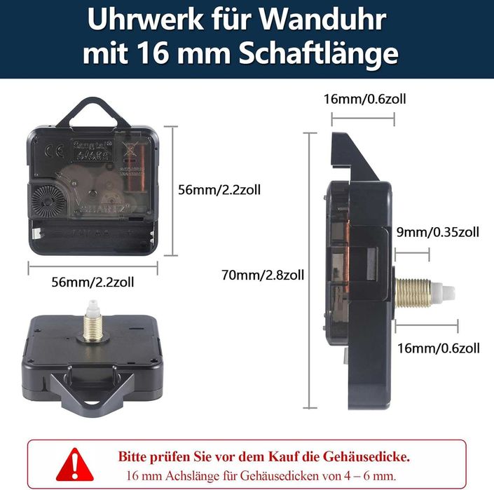 Mechanizm zegarowy z wskaźnikami, cichy kwarcowy mechanizm do zegara