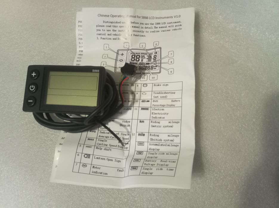 Дисплей S866 контроллер 20а синусный .